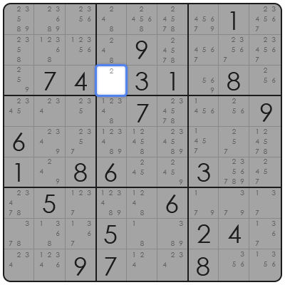 sudoku with candidate mode